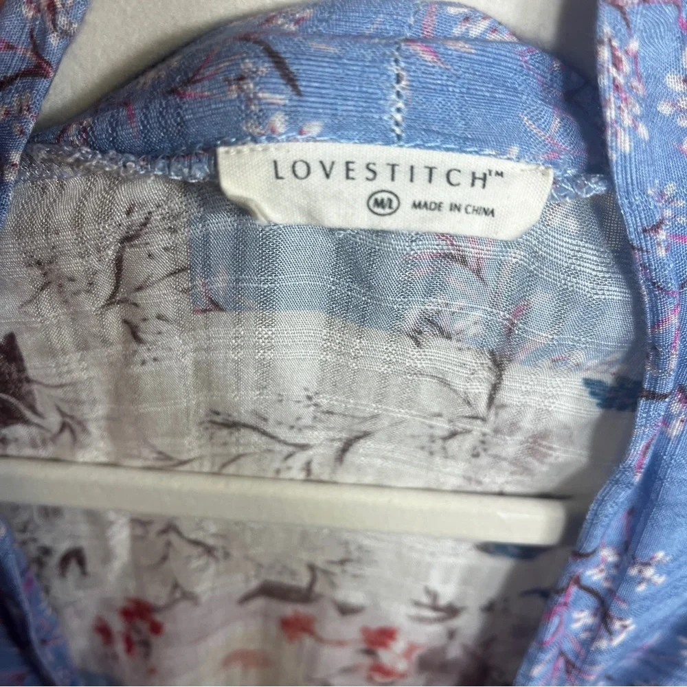 Lovestitch Idyllwild Artsy Layering Floral Boho Patchwork Kimono Cardigan SZ M/L - Picture 4 of 8